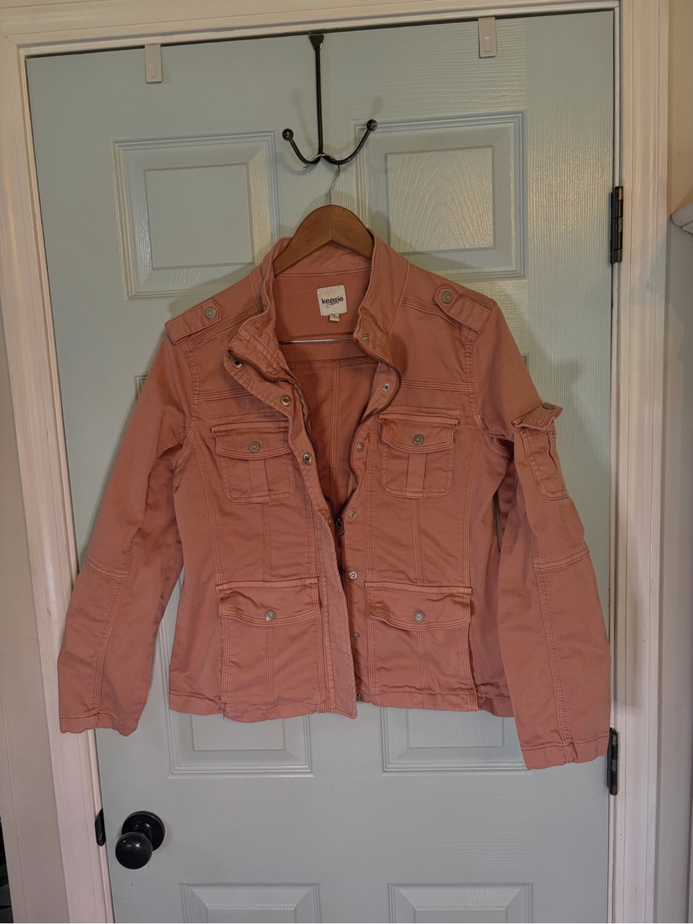 Kensie Pink Cargo Utility Jacket